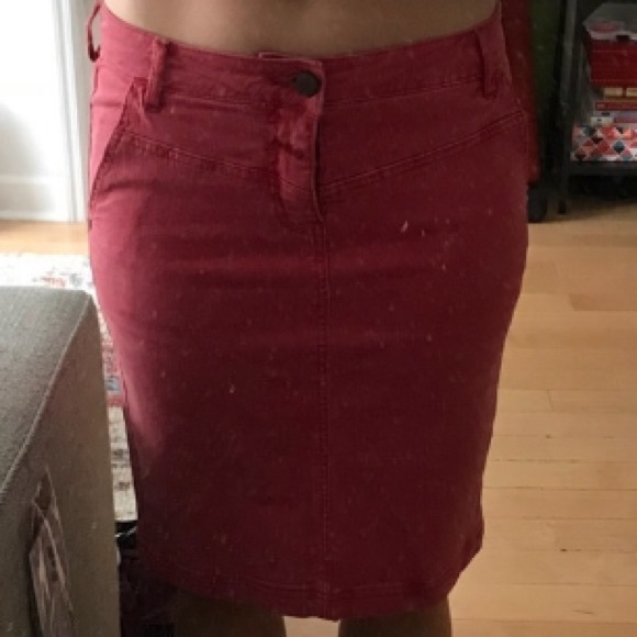 Anthro Holding Horses Red Denim Jean Skirt - Picture 6 of 8